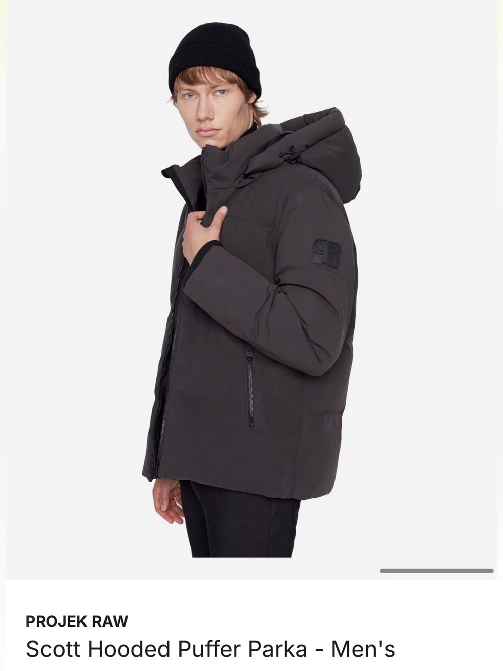 PROJEK RAW Men's Green Insulated Puffer Jacket with Hood